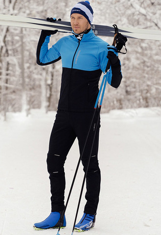 Утеплённый лыжный костюм Nordski Premium Light Blue-Black