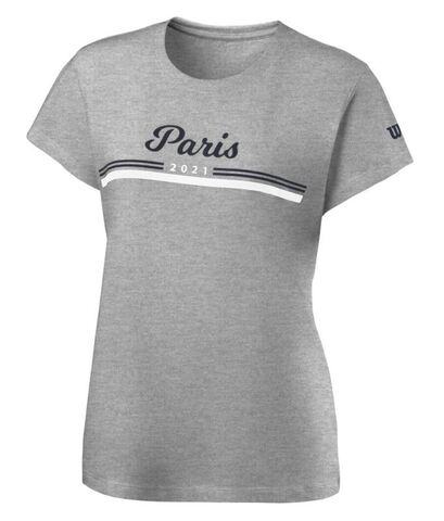 Женская теннисная футболка Wilson Paris Tech Tee W - heather grey