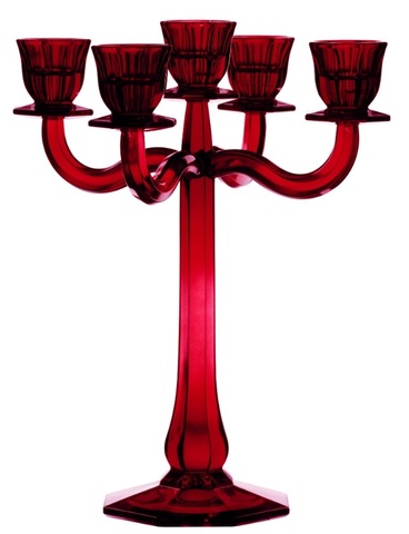 RAVELLO - Подсвечник 5-ти рожковый 30 см хрусталь красный (candleholder)