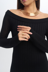 Платье LAUREN из 100% шерсти мериноса черного цвета