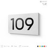Номер на дверь квартиры 109, табличка на дверь для офиса, кабинета, аудитории, склада, белая 120х70 мм, Айдентика Технолоджи