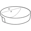 Geberit VariForm Раковина полувстраиваемая в столешницу круглой формы, D=50 см, с отв. под смеситель, с отв. перелива