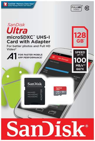 Карта памяти SDXC Micro SanDisk Ultra 128GB (SDSQUAR-128G-GN6MA)