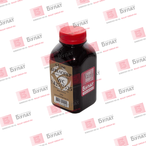 Девелопер БУЛАТ s-Line WC 7425 M для Xerox WC 7425, WC 7525, WC 7830, Phaser 7800 (Пурпурный, банка 200 г)