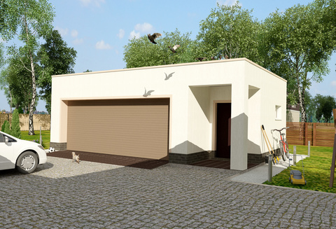 Проект гаража с плоской крышей