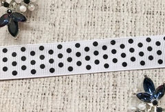 Лента репсовая в горошек, ш. 2 см, белый