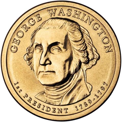 1 доллар 1-й президент США Джордж Вашингтон 2007 год