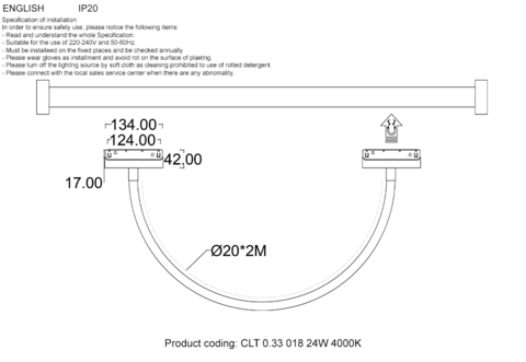 Магнитный трековый светильник Crystal Lux CLT 0.33 018 24W BL 4000K