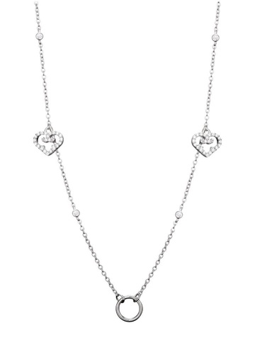 Charm pendant, Rhodium, Cubic Zircons