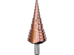 ЗУБР Кобальт, 4-39 мм, 14 ступеней, сталь Р6М5, кобальтовое покрытие, ступенчатое сверло, Профессионал (29672-4-39-14)