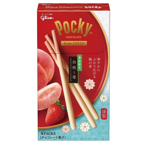 Pocky Hakutou & ichigo белый персик и клубника Япония 78 гр