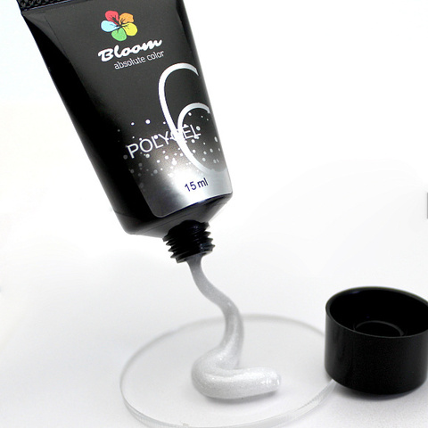 Полигель Bloom 15 мл №06 тюбик МОЛОЧНЫЙ с блестками