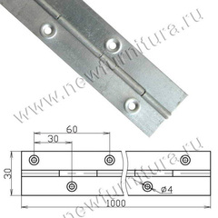 Петля рояльная  1000 цинк (4659)