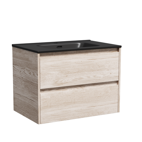Sancos LB70EG Тумба подвесная Libra 690х450х500 c двумя ящиками оснащенными доводчиками скрытого монтажа с системой Soft close (плавного закрывания), c фрезерованными ручками по всей длине фасада, дуб галифакс натуральный