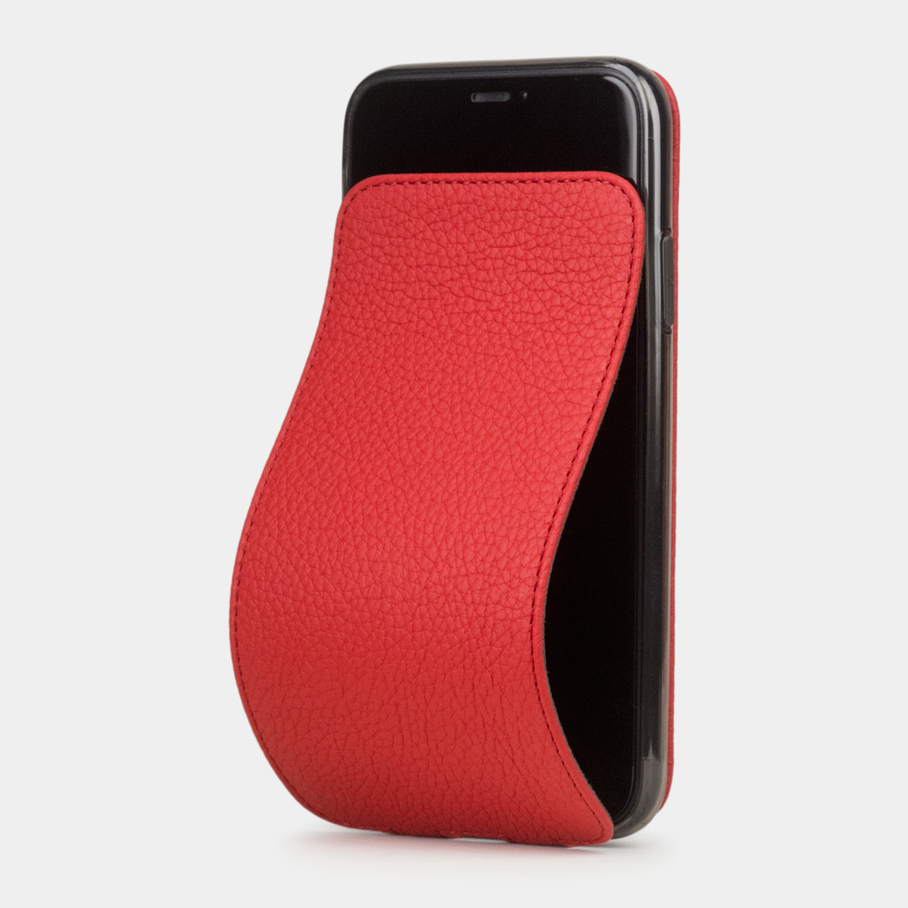 Чехол для iPhone 11 из натуральной кожи теленка, красного цвета