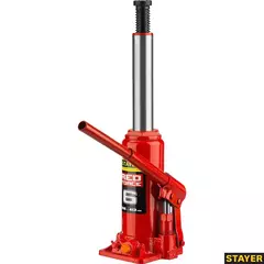STAYER RED FORCE, в кейсе, 6 т, 216 - 413 мм, бутылочный гидравлический домкрат, Professional (43160-6-K)