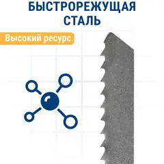 Пилки для лобзика по алюминию ПРАКТИКА тип T127D 100 х 75 мм, быстрый рез, HSS (2шт.) (034-502)
