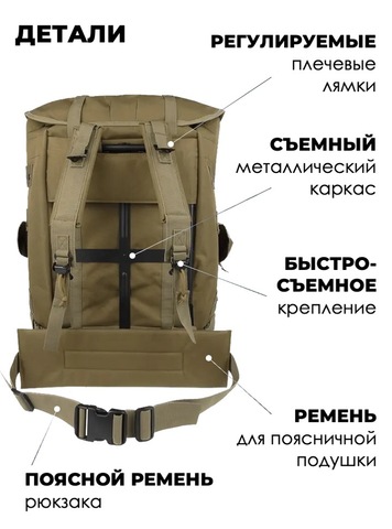 Картинка рюкзак тактический Swicky BK-5066 khaki - 4