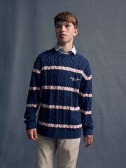 Джемпер с воротником для мальчика Next E27-903, Темно-синий