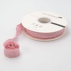 Лента полиэстер жатая с волнистым краем (4,0 см*9,14м), Розовый