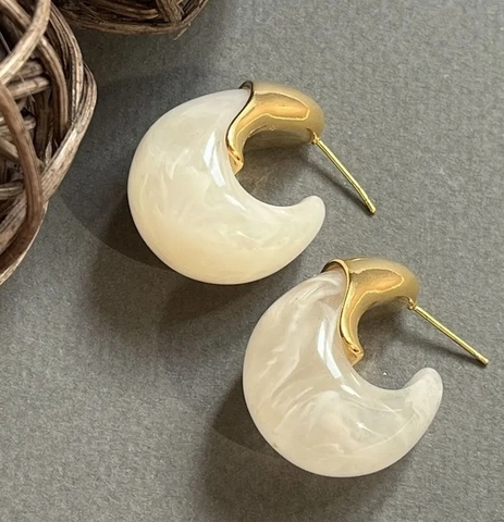 Серьги с подвеской капля с цветной вставкой из акрила в стиле CELINE