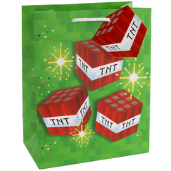 Пакет подарочный S вертикальный, Пиксели, TNT, 18*23*10 см (Д*В*Ш), 1 шт.
