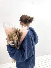 Сухоцвет, Пампасная трава мини, Белый, 60-70 см, 15 шт.