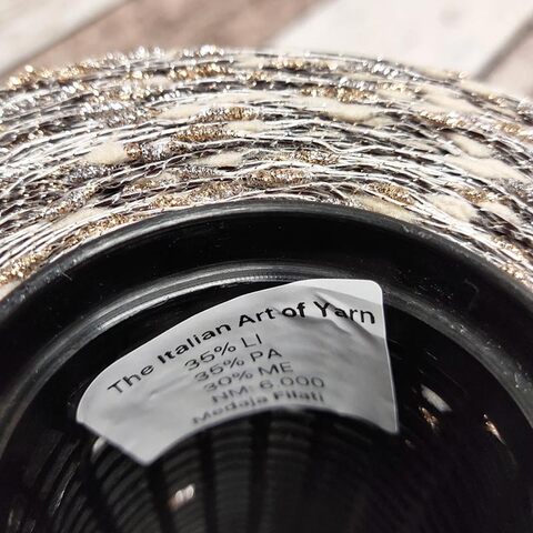 Лен (35%) с люрексом и шишибриками NODINO DI LINO 600 серый с золотом