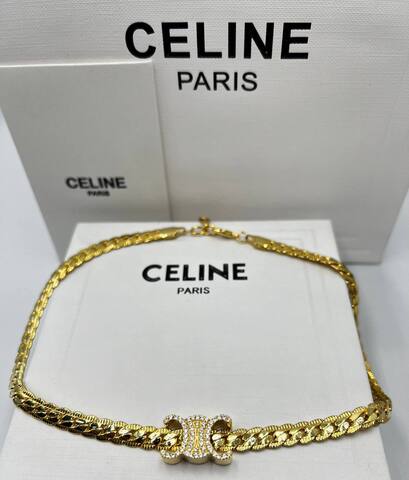 Колье чокер CELINE с подвеской логотипом