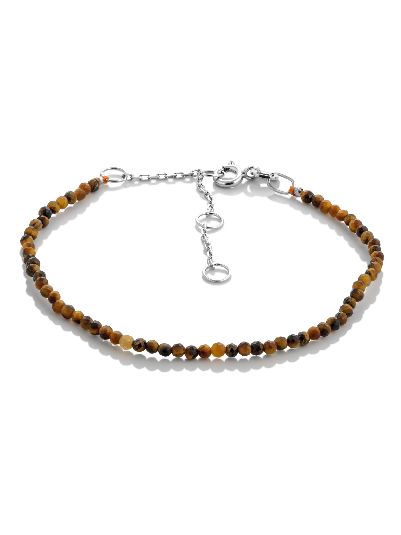 Серебряный браслет с тигровым глазом