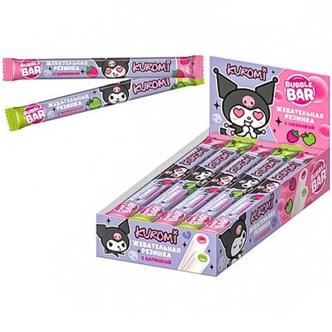 KUROMI BUBBLE BAR Жевательная резинка с начинкой 1кор*12бл*20шт, 19гр