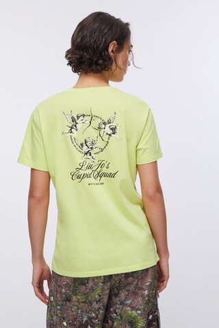 Liu Jo Футболка хлопковая с принтом и стразами на спине и спереди. Эко-линейка Better