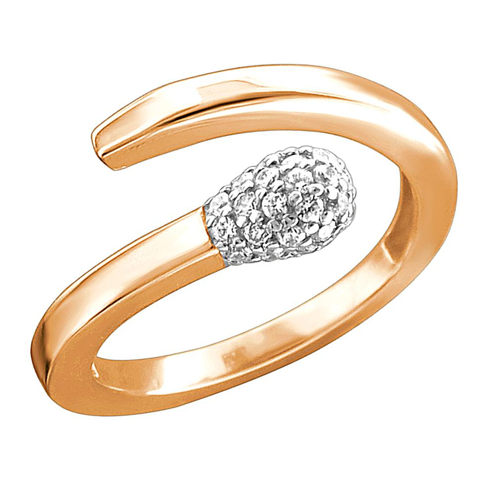 Кольцо с бриллиантом  из красного золота JA-K-К6113179