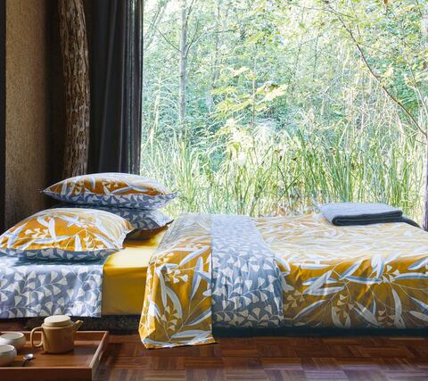 Постельное белье 2 спальное евро Blanc des Vosges Botanico Ochre