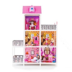 PAREMO Трехэтажный кукольный дом (5 комнат, 2 куклы) (PPCD116-04)