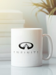 Кружка с эмблемой Infiniti (Инфинити) белая 0010