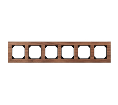 Рамка Шестиместная Орех (Универсальный Монтаж) LIREGUS EPSILON