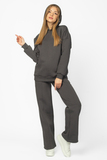 Утепленный спортивный костюм для беременных и кормящих 15152 темно-серый