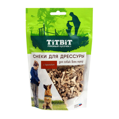 Титбит 025680 Лакомство д/собак Снеки для дрессуры с кроликом 100г