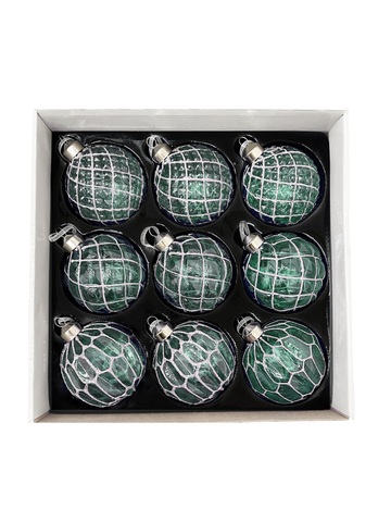 Набор шаров 8см 9шт ChristmasDeLuxe изумрудный с блеском