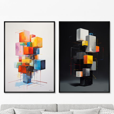 ArtNoMore - Набор из 2-х репродукций картин на холсте Disassembled colors, 2024г.