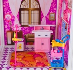 PAREMO Трехэтажный кукольный дом (5 комнат, 2 куклы) (PPCD116-04)