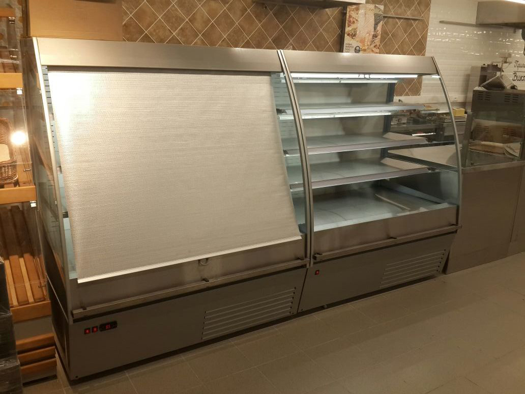 Холодильная горка Полюс Carboma 1600/875 ВХСп/ВТ-1,3 (cтеклопакет) (F 16-80 VM/SH 1,3-2)