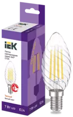 Лампа светодиодная CT35 свеча вит. 7Вт 230В 3000К E14 серия 360° IEK LLF-CT35-7-230-30-E14-CL