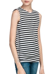 Купить майку с черной полосой для девочки - Магазин тельняшек.ру 8-800-700-93-18Детская майка-тельняшка ВМФ (черная полоса) в Магазине тельняшек