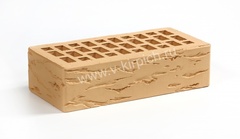 Кирпич лицевой Воротынский одинарный соломенный, руст