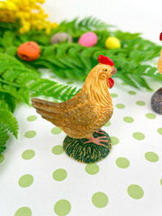 Петух и курица, фигурки декоративные, кукольные миниатюры, набор 2 шт.