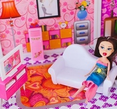 PAREMO Трехэтажный кукольный дом (5 комнат, 2 куклы) (PPCD116-04)