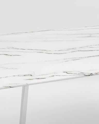 Стол обеденный Даллас 160*90 белый стеклянный, для кухни столовой гостиной дизайнерские дома 76см. 160см. 90см. металл стекло