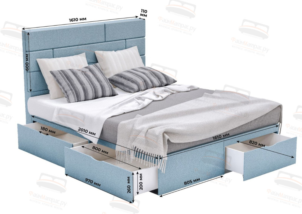Односпальные кровати с ящиками